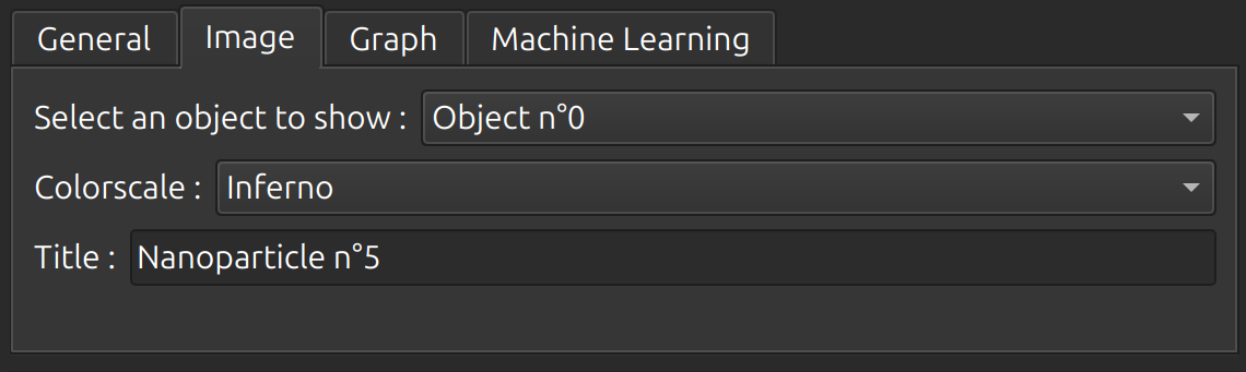 Image configuration menu